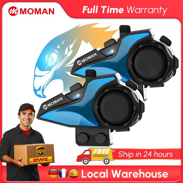Moman H2E Motorrad-Headset-Gegensprechanlage Eagle Like Kommunikationssystem mit Dual-Chip und HiFi-Musik-Sharing - Bild 1