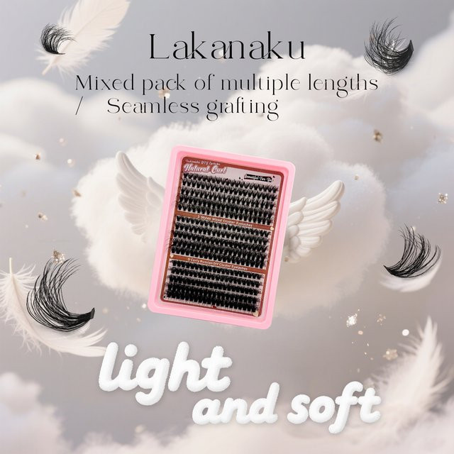 LAKANAKA DIY Cluster-Wimpern, Volumen, wasserdicht, Unisex - Bild 1