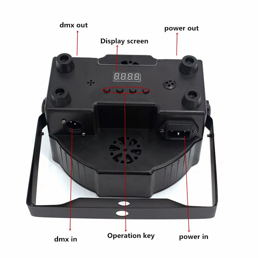 4 Stück HYULIGHTS Kabellose LED-Par-Scheinwerfer RGBWA UV 6in1 12x12W DMX Wandfluter in Schwarz für professionelle Party, Disco und DJ-Einsätze - Bild 2