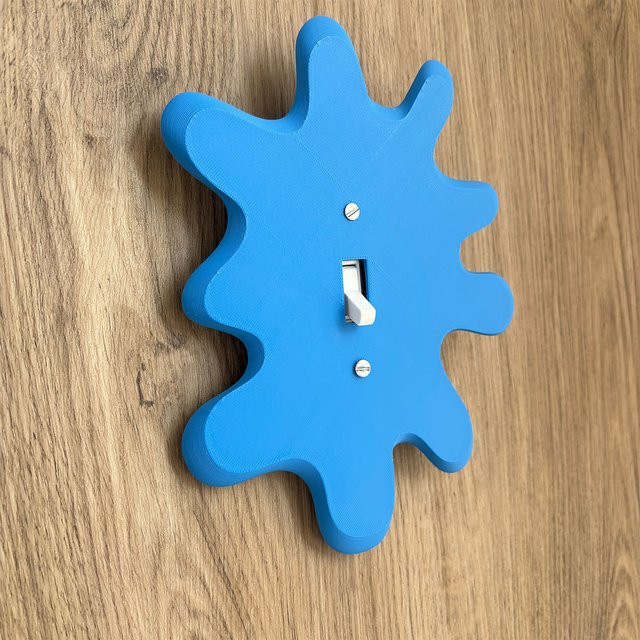 Dekoratives Schalterpanel in blauer Zementoptik für deine kreative Schalttafeldekoration, B/H: 20,4 x 14,8 cm - Bild 1