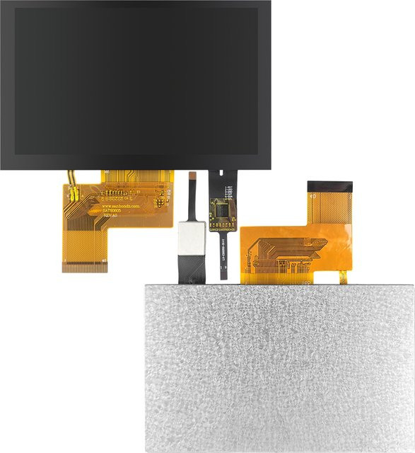 UICPAL 5-Zoll TFT-LCD Anzeigemodul mit HD-Auflösung 800 x 480 RGB IPS, 40Pin, ILITTEK-Treiber und kapazitivem Widerstand-Touchscreen in Schwarz - Bild 1