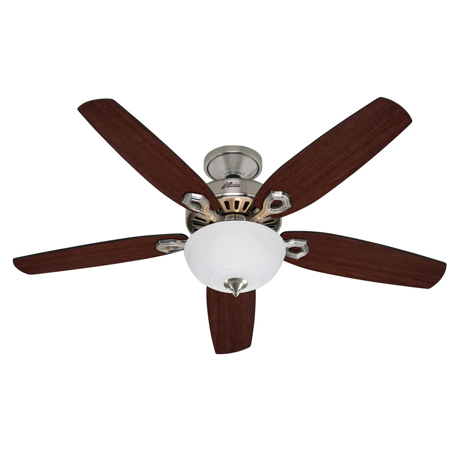 HUNTER FANS Deckenventilator Builder Deluxe in Nickel gebürstet mit Beleuchtung und Zugketten, Durchmesser: 132 cm - Bild 2