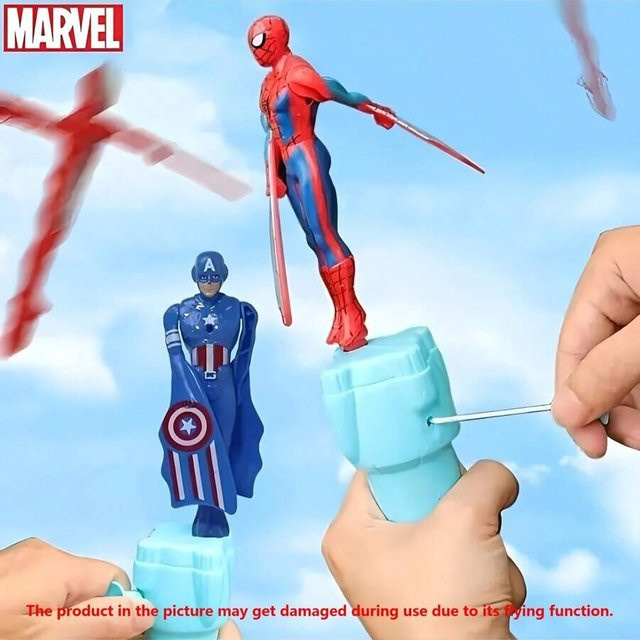 Potdemiel Marvel Spider-Man Captain America, Fliegendes Bambus-Insektenmodell, drehen und abfeuern - Bild 1