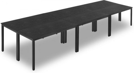 VEVOR Konferenztisch Set aus 6 Teilen, moderner rechteckiger Besprechungstisch für 16 Personen mit Metallbeinen, Schwarz, B/T/H: 140 x 60 x 75 cm - Bild 1