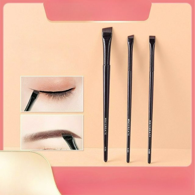 Eyeliner-Pinsel mit abgeschrägtem Kopf, Augenbrauenpinsel, Puderpinsel - Bild 1