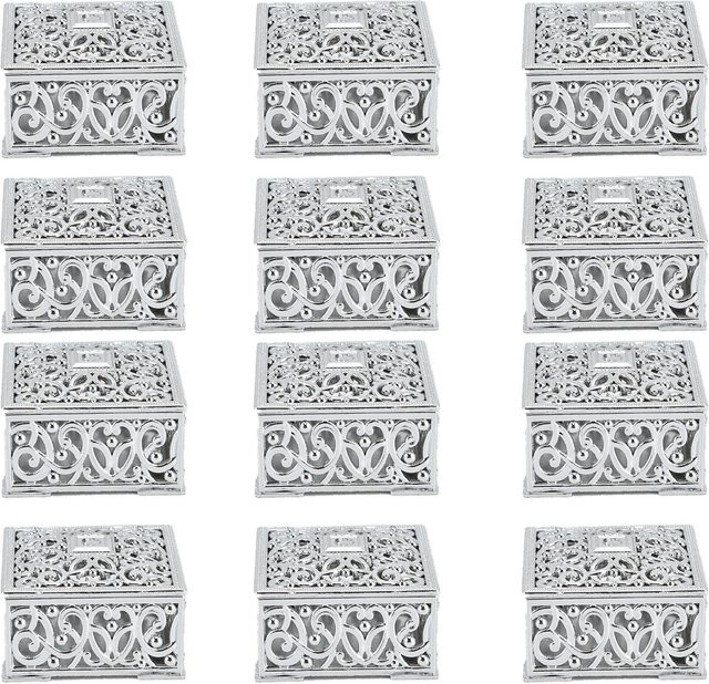 12er Set TOMTOP JMS Hohl Süßigkeitenboxen aus Kunststoff in Gold, Quadratische Behälter für Hochzeiten und Brautpartys - Bild 1