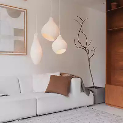 Graypants Scraplights Hive Pendelleuchte, Farbe: Grau und Natur, Durchmesser: 38 cm - Bild 1