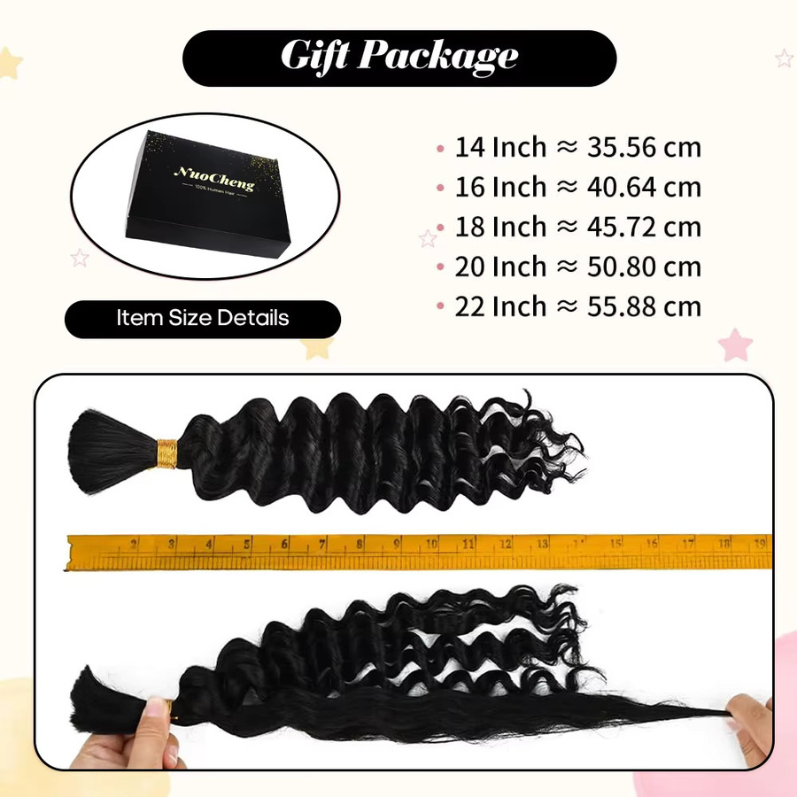 NUOCHENG Echthaar Extensions, 14 Zoll, 100g, Unisex - Bild 3