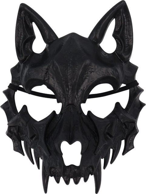 YIRAN Tier Halbgesichtsmaske, Kostüm Zubehör, Schwarz, Kunststoff - Bild 1