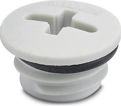 Phoenix Contact 1045815 A-INSP-M12-68N-P-LG Verschlussschraube M12 aus Nylon in Grau und Weiß, 10 Stück - Bild 1