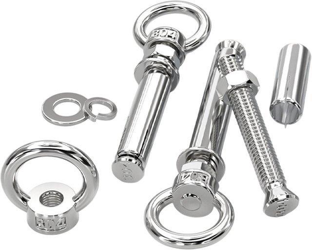 Expansionsbolzen aus 304 Edelstahl mit Gewinde und Ring in Silber, 8 mm Durchmesser, Länge: 50 mm - Bild 1