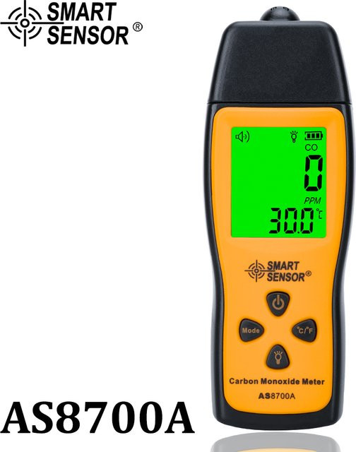 GVDA Kohlenmonoxid-Detektor in Gelb mit LCD-Bildschirm, hochpräziser Gas- und Rauchanalysator mit Ton- und Lichtalarm und tragbarer Luftqualitätstester (1000 ppm) - Bild 1