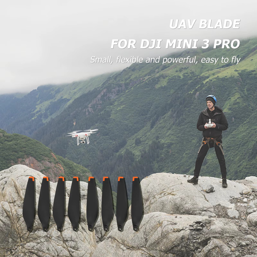 DJI Mini 3 Pro Propeller Set mit geräuscharmen Schnellverschluss-Rotorblättern in Schwarz und Silber - Bild 3