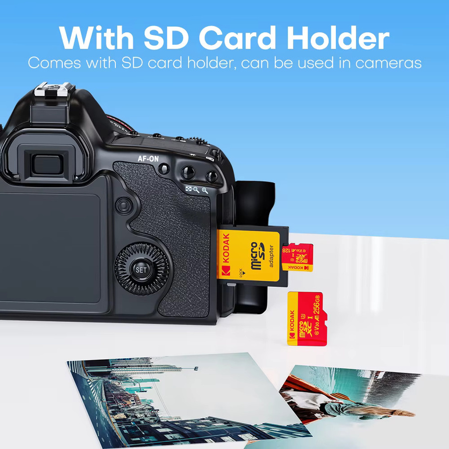 Kodak Micro SD Karte U3 V30 mit USB-C Lesegerät für 4K Aufnahmen in 128GB - Bild 3