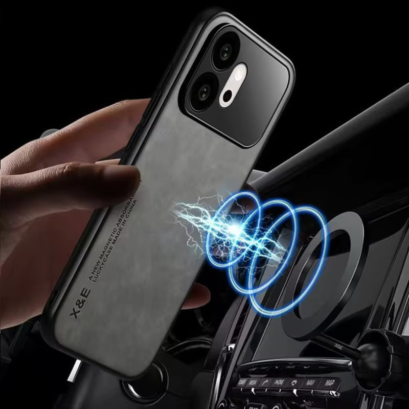 Luxuriöse Handyhülle aus glattem Schafsleder für Honor in Schwarz mit magnetischer Rückseite - Bild 2