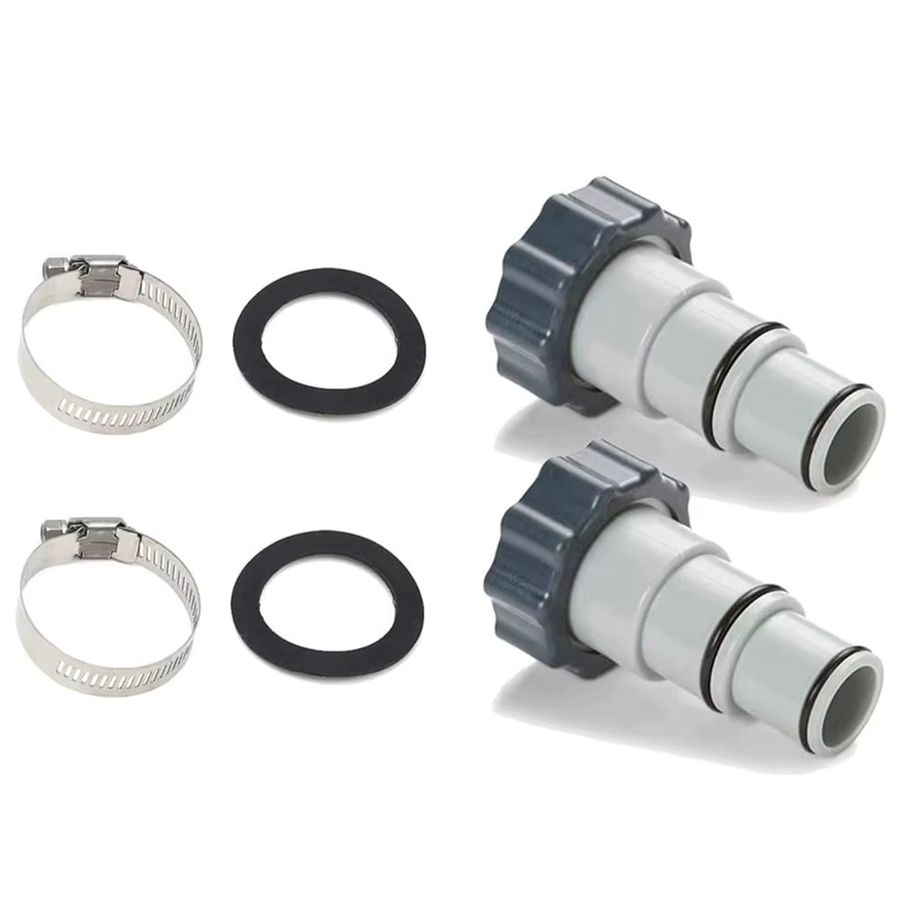 2er-Set Pool Schlauch Adapter mit Kragen für Intex Gewinde Anschluss als Ersatzteil für Schwimmbad Pumpen von alloet - Bild 3