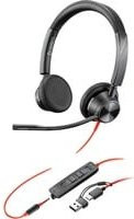HP Poly Blackwire 3325M Stereo-On-Ear-Headset mit USB-C, USB-A und 3,5 mm Klinkenanschluss, Schwarz - Bild 1
