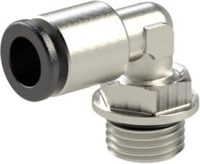 Riegler L-Steckverschraubung click-clock aus Messing, drehbar, G 1/4 außen, Durchmesser: 6 mm, Farbe: Silber - Bild 1