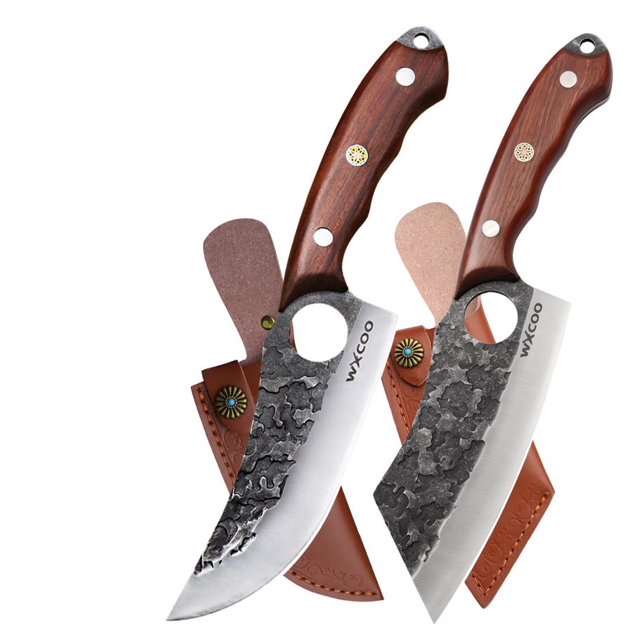 WXCOO Handgeschmiedetes Kochmesser aus Edelstahl mit Holzgriff für Fleisch und Fisch - Bild 7