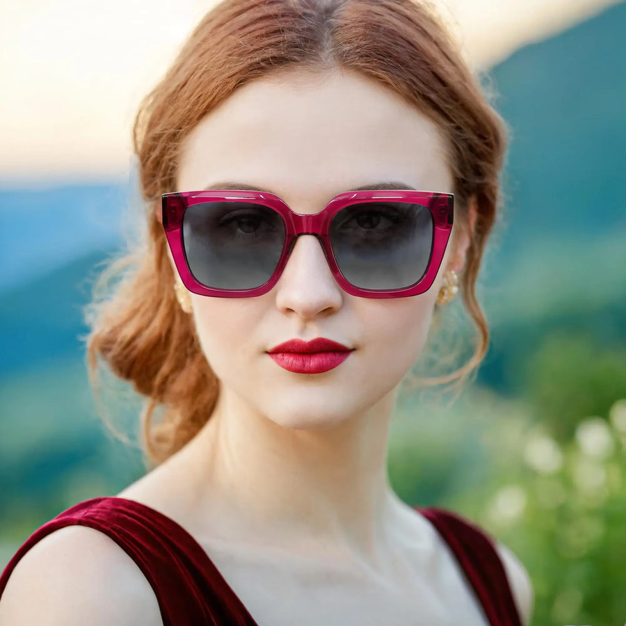 BLUEMOKY Sonnenbrille, Schmetterling, Vollrand, Acetat, Damen, polarisiert - Bild 2
