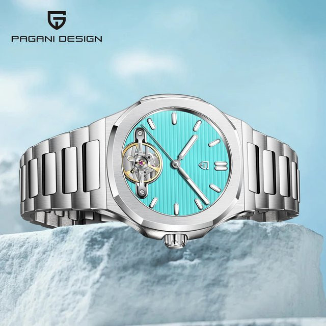 PAGANI DESIGN Armbanduhr, Automatik, Edelstahl, Blau, Herren - Bild 1