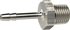 Riegler Einschraubschlauchtülle aus Messing in Silber, R1/2 a. für Schlauch LW 10, SW 24 - Bild 1