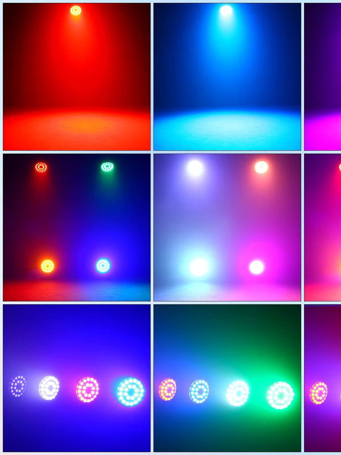 U'King 4er-Set Wasserdichte LED Par Lichter RGBWA + UV 6in1 mit DMX512 und Strobe-Effekt in Schwarz - Bild 7