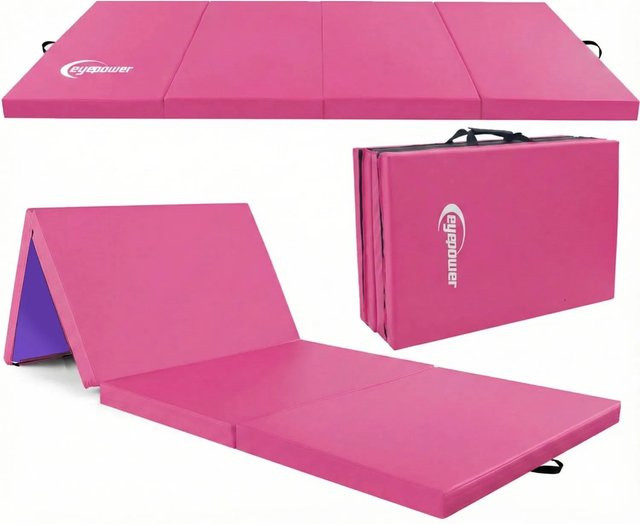 eyepower Gymnastikmatte klappbar Pink Aubergine B/B/H: 180 x 60 x 5 cm - Bild 1