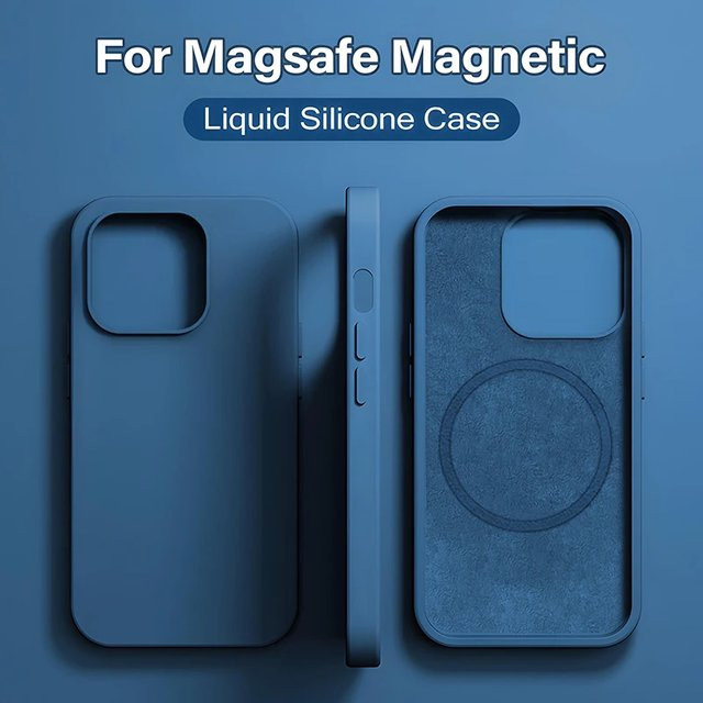 Apple Original Flüssigsilikonhülle mit MagSafe für iPhone, Farbe: Blau - Bild 1