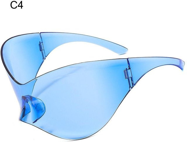 Yiran glasses Sportsonnenbrille Wrap Around, randlos, weiß, Unisex - Bild 1
