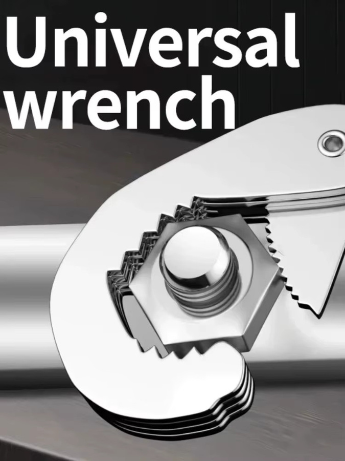 Ninth World Multifunktionaler Doppelschlüssel aus Kohlenstoffstahl, Einstellbares Universal-Rohrleitungsschlüssel-Werkzeug - Bild 4