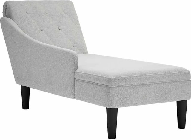 vidaXL Chaiselongue mit Kissen und rechter Armlehne in Wolkengrau aus Stoff, B/T/H: 145 x 56 x 70 cm - Bild 1