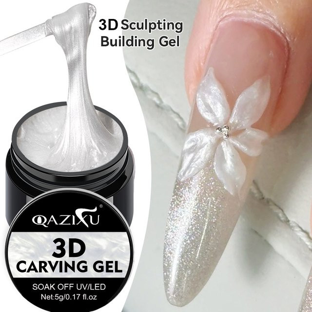 QAZIXU Pearl White Gel Nagellack, Schimmernd - Bild 1