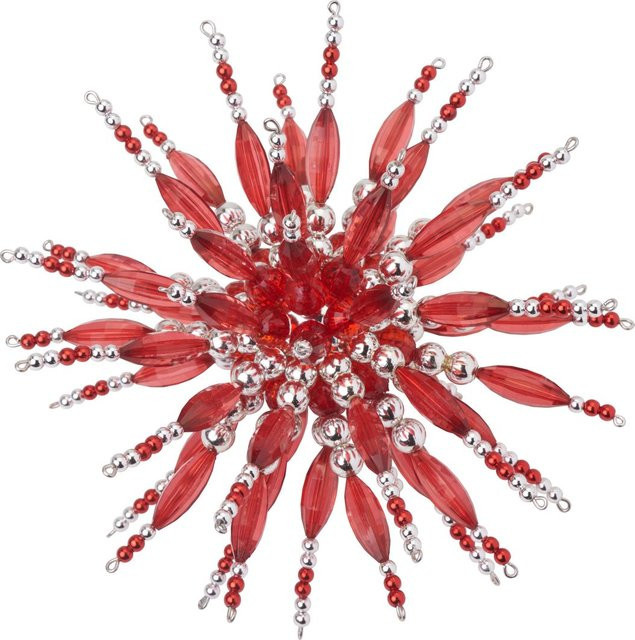 Zauberperle Perlenstern-Komplettset Rubin Red in Rot als Hänge-Dekoration für die Weihnachtszeit - Bild 1