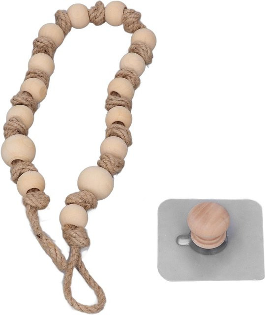 Shoemst Boho Vorhang Raffhalter aus Holz in Beige - Bild 1