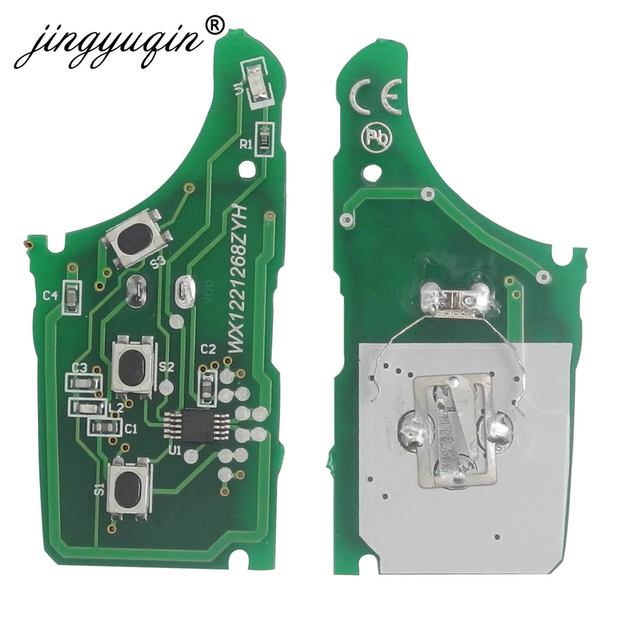 Jingyuqin Klappbarer Autoschlüssel mit 3-Tasten-Fernbedienung für Hyundai IX35 I30 ELANTRA Tucson SONATA NF, 433MHz FSK, ID46 Chip, Schwarz - Bild 4