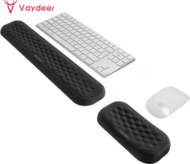 Gepolsterte Handgelenkauflage für Tastatur und Maus aus Memory-Schaum in Schwarz - Bild 1