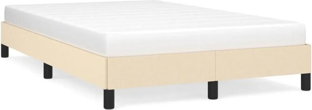 vidaXL Bettgestell modern in Beige mit Stoffbezug und Holzlatten, B/T/H: 120 x 200 x 25 cm - Bild 1