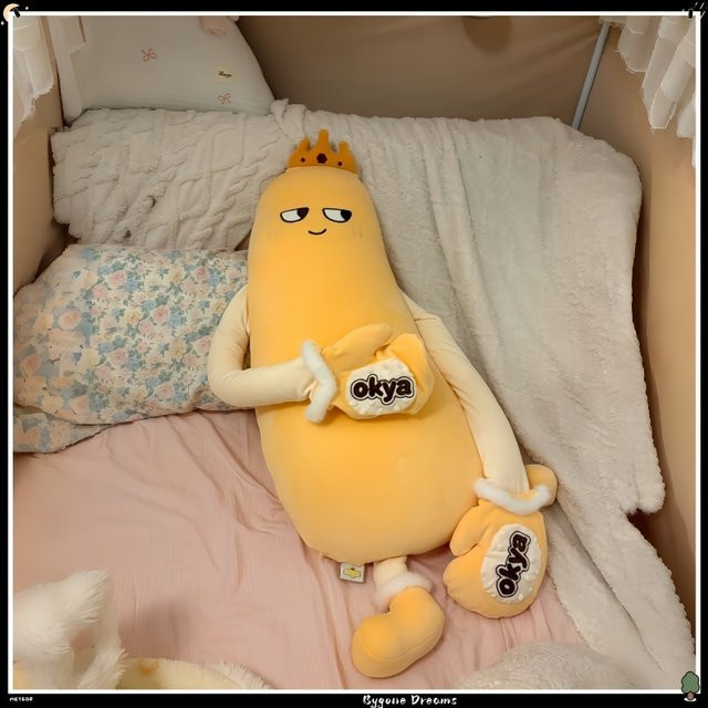 Okya Mango King Squishy Kuschel- und Schlafkissen, Plüschpuppe, Gelb - Bild 1