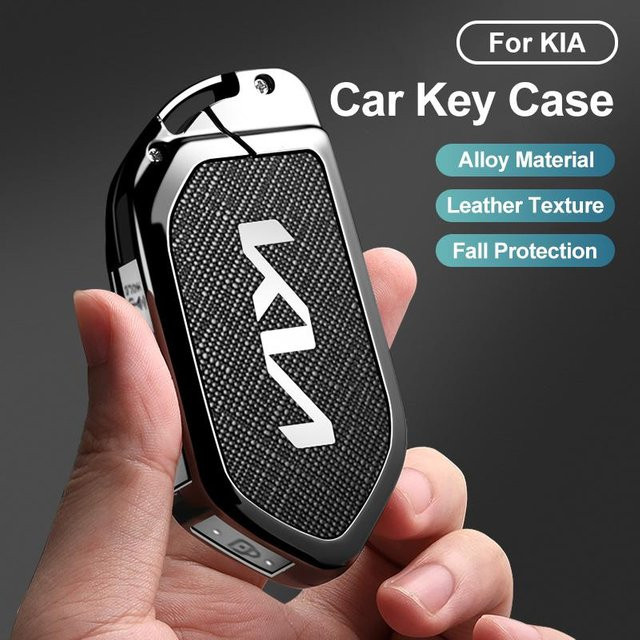 Schutzhülle für Kia Autoschlüssel aus Zinklegierung in Schwarz für EV9, Picanto, Carnival, Seltos, Sorento, Morning, K5, KA4 und EV3 2024 - Bild 1