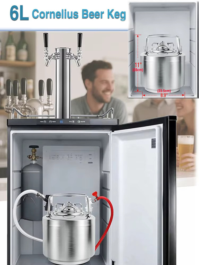 ELECQUEEN Cornelius Keg aus Edelstahl in Silber, 6 Liter Fassbier-Keg mit Ball-Lock-Verbindung für Heimbrauer - Bild 5