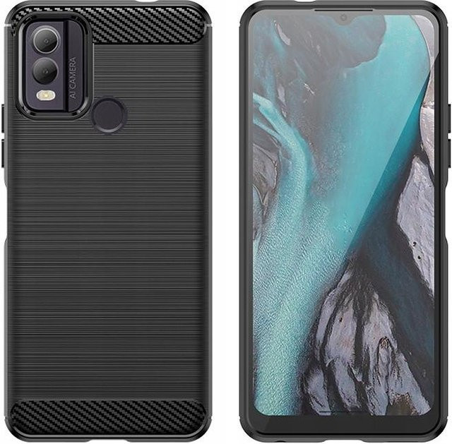 Silikonhülle Carbon Case für Nokia C22 in Schwarz - Bild 1