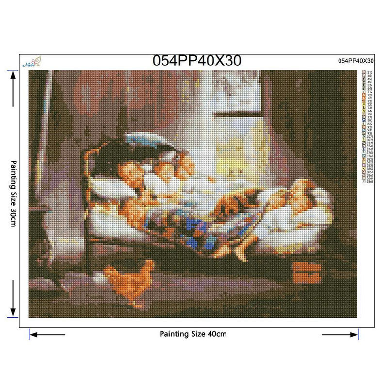 FIYO Diamond Painting Set Familie schlafende Hühner Motiv B/H: 20 x 30 cm - Bild 6