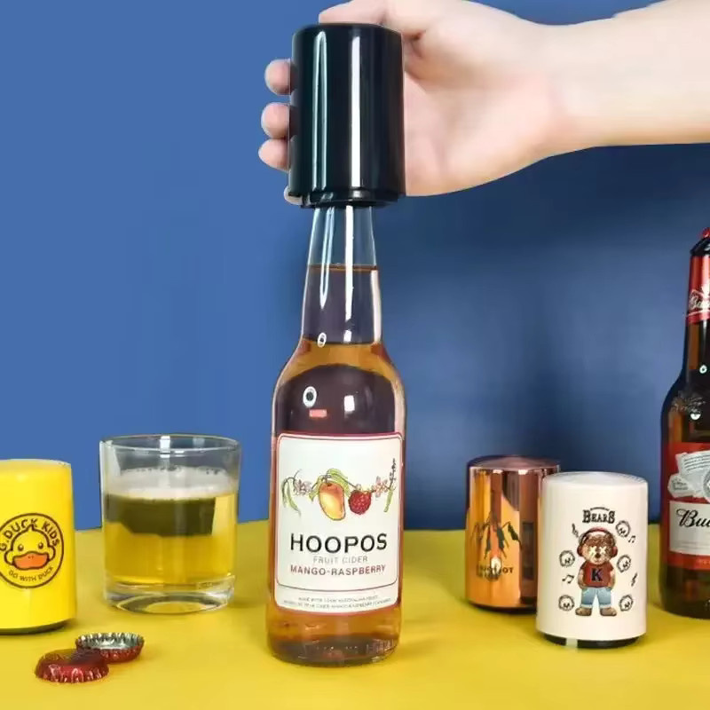 YEGBONG Magnetischer Flaschenöffner in Schwarz, multifunktionaler Bier- und Weinöffner - Bild 4