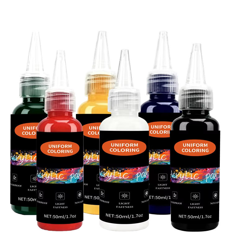 6-Farben-Airbrush-Pigment-Set mit 50 ml wasserbasierten Premium-Acryl-Pigmenten in Multicolour für Kunst und DIY-Projekte - Bild 6