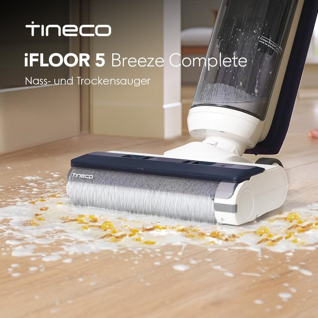 Tineco iFLOOR 5 Breeze Complete Akku-Nasstrockenstaubsauger und Wischsauger mit Kantenreinigung, Blau - Bild 1