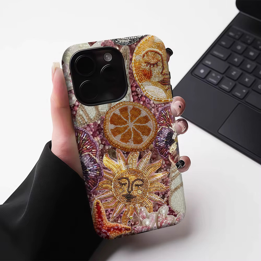 Potdemiel Magnetische Handyhülle mit Lavendelperlen für iPhone 17 16 15 14 13 Pro Max Plus, Robustes Doppel-Schicht-Design, Lila/Mehrfarbig - Bild 4