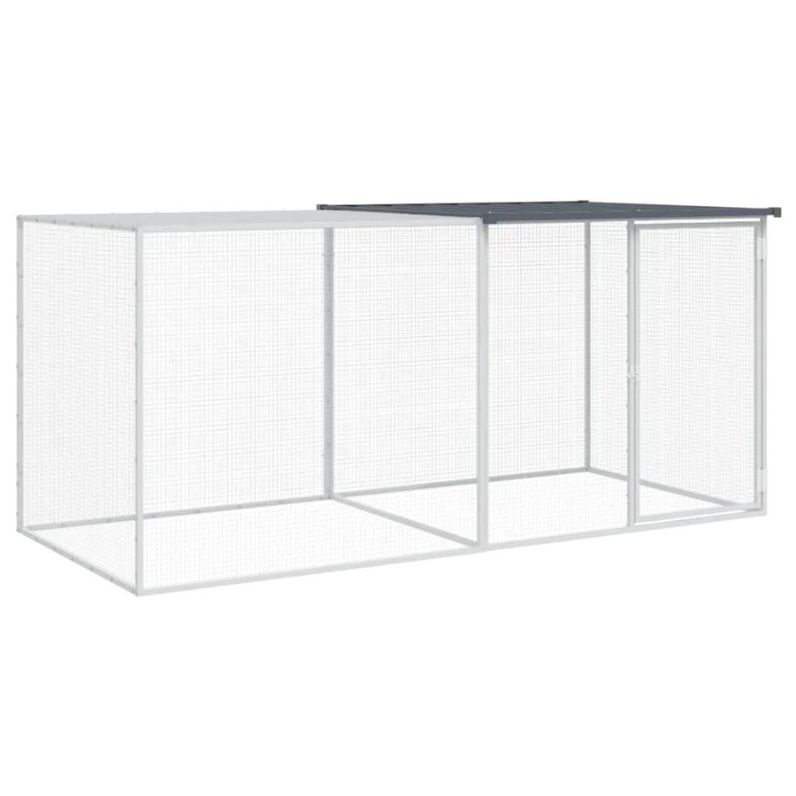 vidaXL Hühnerstall mit Dach aus verzinktem Stahl, Anthrazit, B/T/H: 98 x 90 x 203 cm - Bild 1