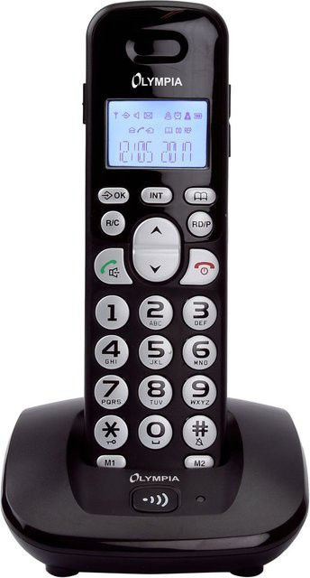 Olympia DECT 5000 Schnurloses DECT Telefon mit großen Tasten und Freisprechfunktion, Schwarz - Bild 1