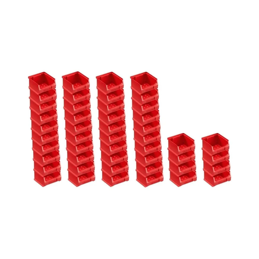 PROREGAL SuperSparSet 48er Pack Sichtlagerboxen in Rot, H x B x T: 10 x 6 x 10 cm, 0,4 Liter Sichtlagerbehälter - Bild 2